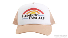 Rainbow Trucker Hat w/ Logo - Beige