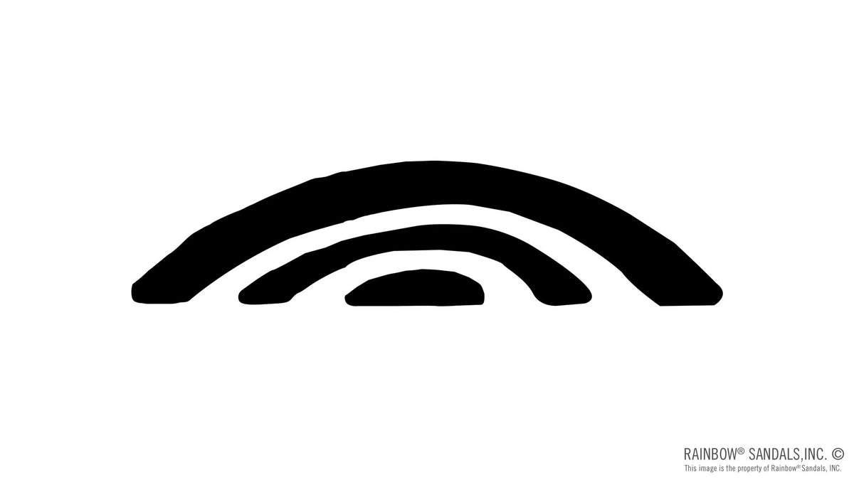 4" BLACK DYE CUT STICKER RAIINBOW ARCH