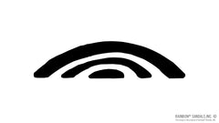 4" BLACK DYE CUT STICKER RAIINBOW ARCH